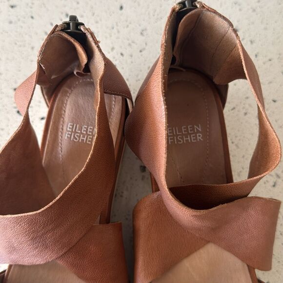 Eileen Fisher Sport Tumbled Leather Sneaker Sandal in Honey - Picture 10 of 15